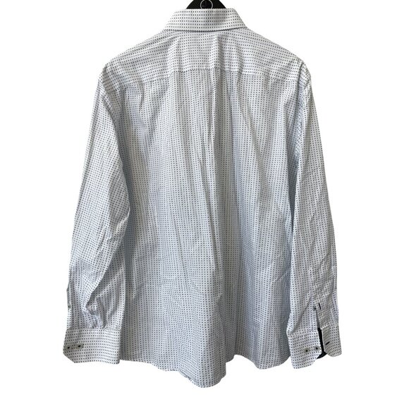 Blu By Polifroni Shirt Size XXL Floral Dot Button Front Long Sleeve White Blue - Picture 2 of 7